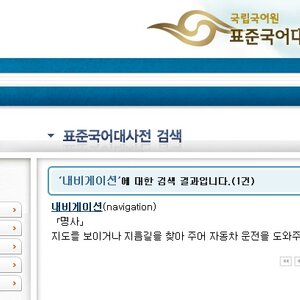 국립국어원 신어사전에 내비게이션이라고 나와 있어 병신아