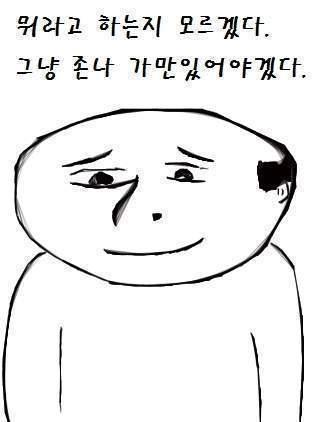 그냥 존나 가만히있어야 할듯..jpg